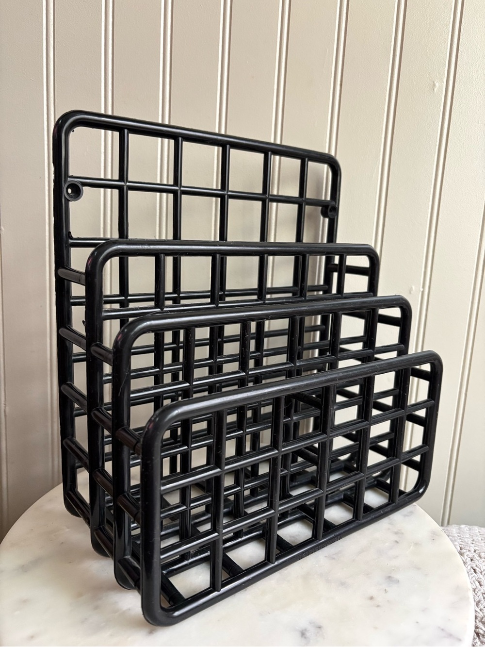 Vintage 1980s Yaffa Black Catch-All Desk Organizer Free Standing or Wall Mounted